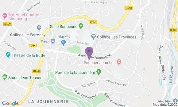 Localisation Société Générale Agence de Cherbourg Octeville