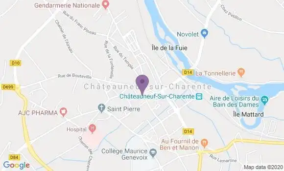 Localisation CIC Agence de Châteauneuf sur Charente