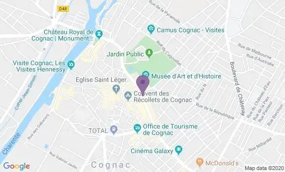Localisation CIC Agence de Cognac
