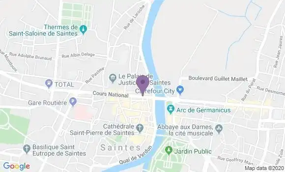Localisation CIC Agence de Saintes