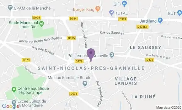 Localisation Société Générale Agence de Granville Saint Nicolas