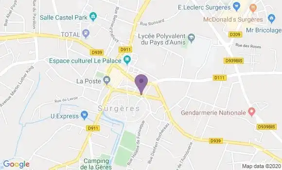 Localisation CIC Agence de Surgères