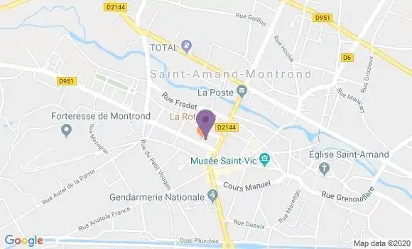 Localisation CIC Agence de Saint Amand Montrond