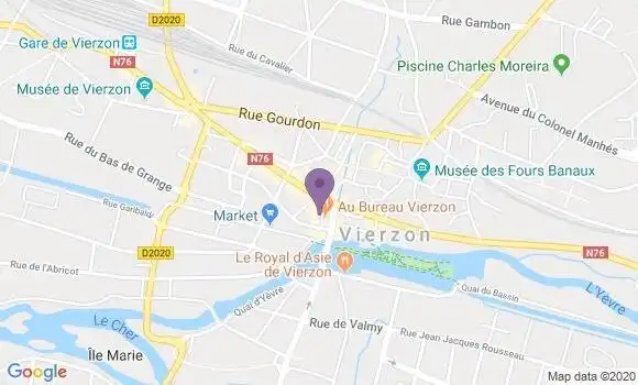 Localisation CIC Agence de Vierzon