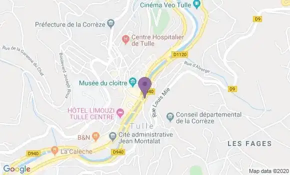 Localisation CIC Agence de Tulle