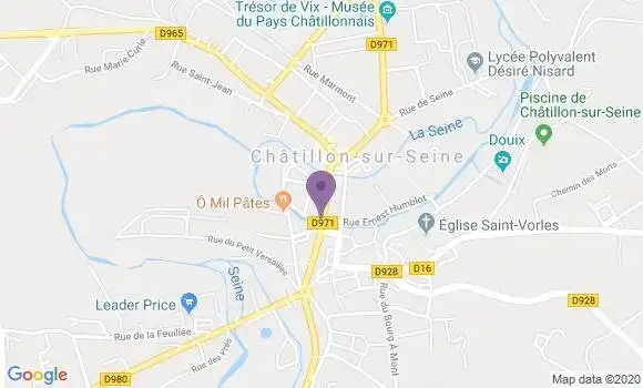 Localisation CIC Agence de Châtillon sur Seine