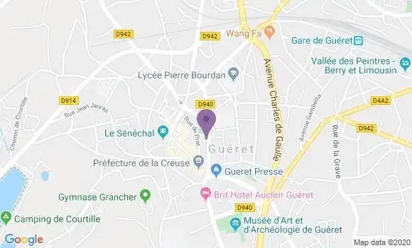 Localisation CIC Agence de Guéret