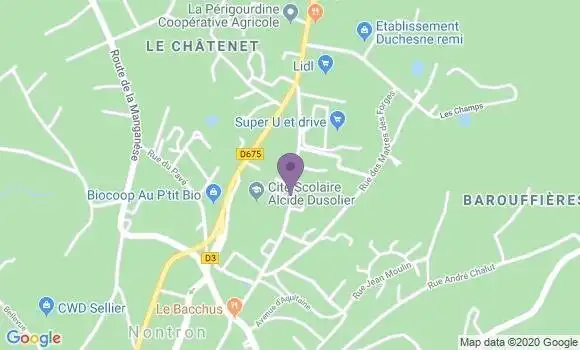 Localisation CIC Agence de Nontron