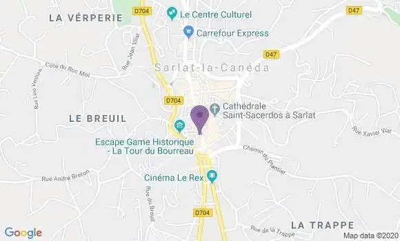 Localisation CIC Agence de Sarlat la Canéda