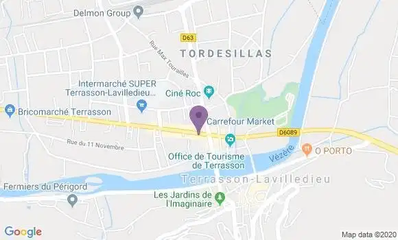 Localisation CIC Agence de Terrasson Lavilledieu
