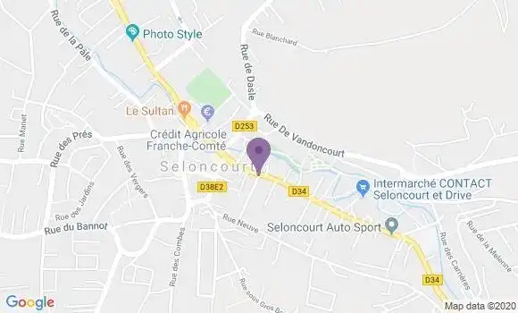 Localisation CIC Agence de Seloncourt