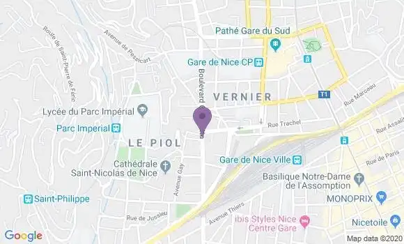 Localisation Société Générale Agence de Nice Parc Impérial
