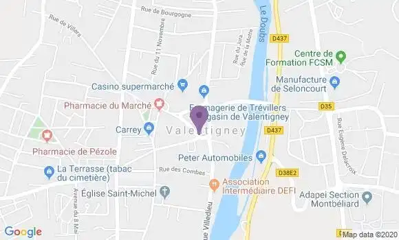 Localisation CIC Agence de Valentigney
