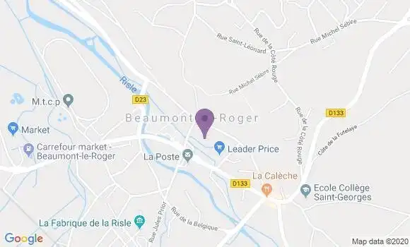 Localisation CIC Agence de Beaumont le Roger