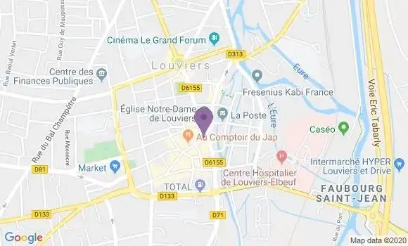 Localisation CIC Agence de Louviers