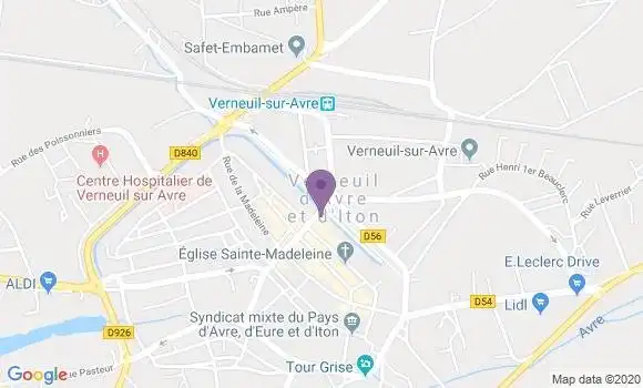 Localisation CIC Agence de Verneuil sur Avre