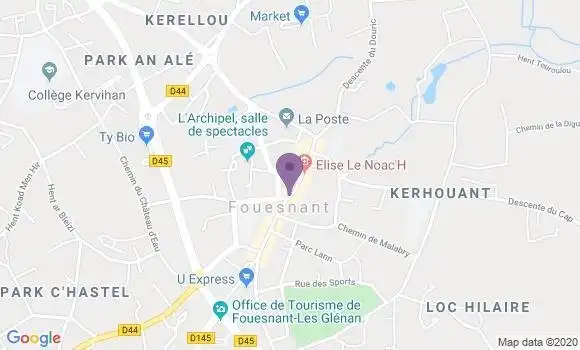 Localisation CIC Agence de Fouesnant