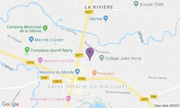 Localisation Société Générale Agence de Saint Hilaire de Harcouët
