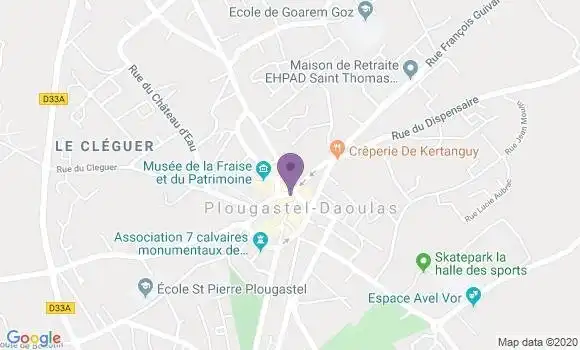 Localisation CIC Agence de Plougastel Daoulas