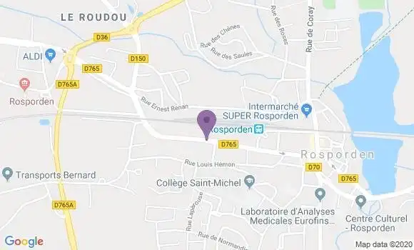 Localisation CIC Agence de Rosporden