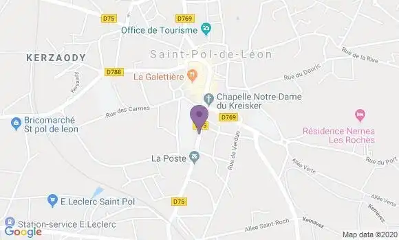 Localisation CIC Agence de Saint Pol de Léon