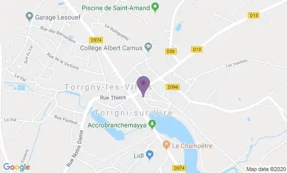 Localisation Société Générale Agence de Torigni sur Vire