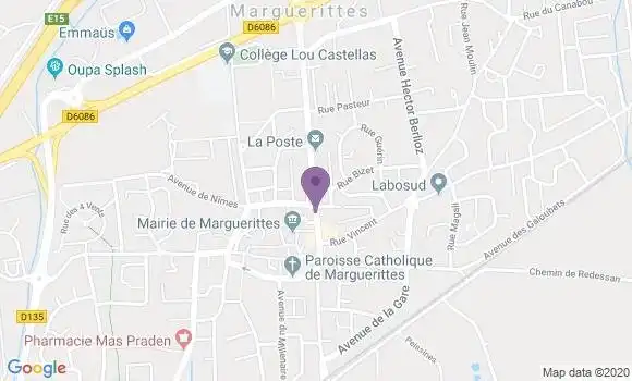 Localisation CIC Agence de Marguerittes