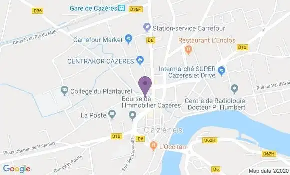Localisation CIC Agence de Cazères sur Garonne