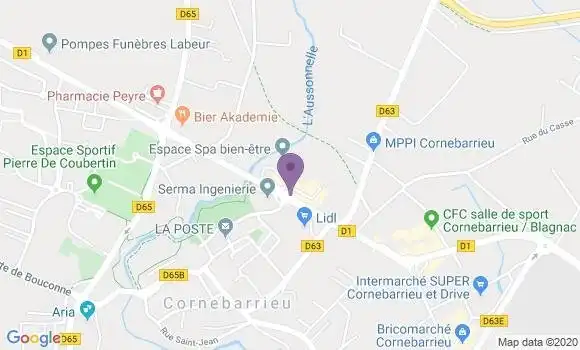 Localisation CIC Agence de Cornebarrieu