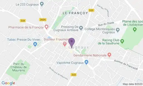 Localisation CIC Agence de Cugnaux