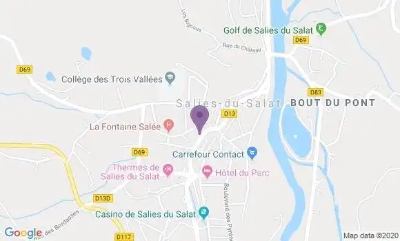 Localisation CIC Agence de Salies du Salat
