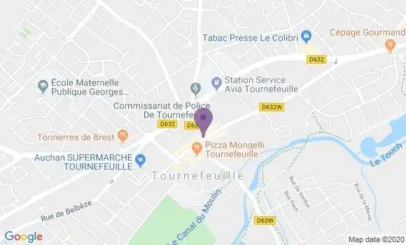 Localisation CIC Agence de Tournefeuille