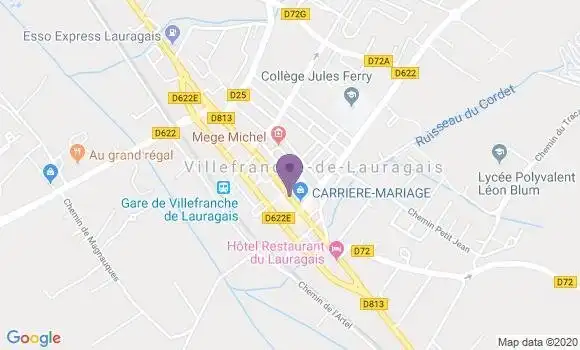 Localisation CIC Agence de Villefranche de Lauragais