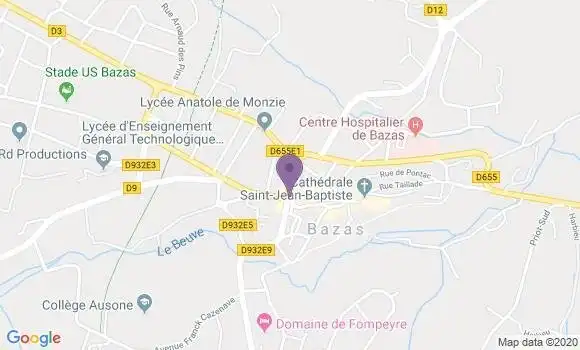Localisation CIC Agence de Bazas