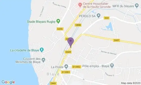 Localisation CIC Agence de Blaye