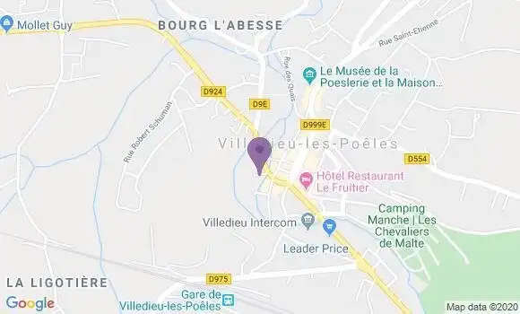 Localisation Société Générale Agence de Villedieu les Poêles
