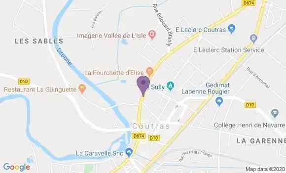 Localisation CIC Agence de Coutras
