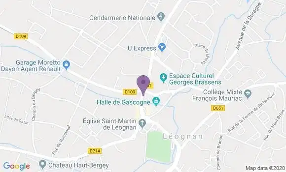 Localisation CIC Agence de Léognan