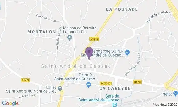 Localisation CIC Agence de Saint André de Cubzac