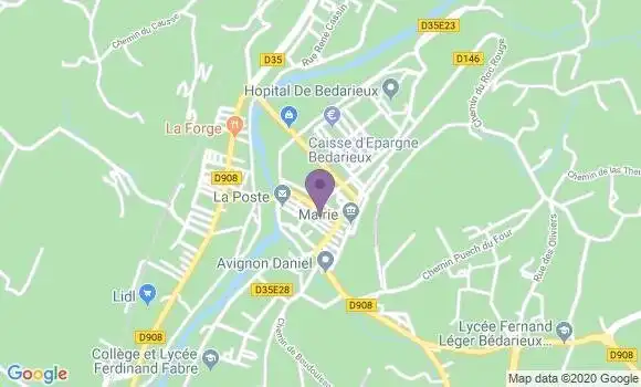 Localisation CIC Agence de Bédarieux