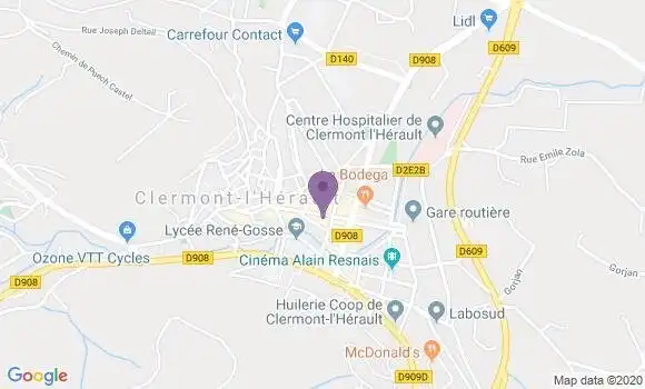 Localisation CIC Agence de Clermont Hérault
