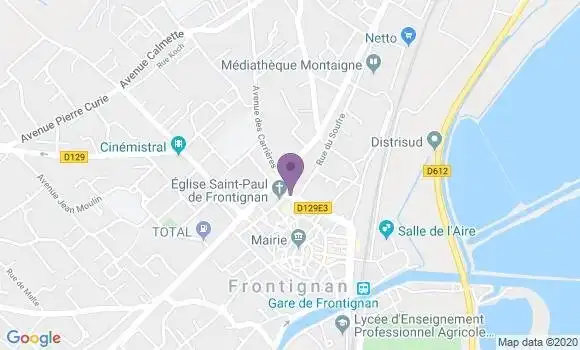 Localisation CIC Agence de Frontignan
