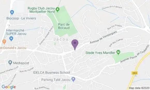 Localisation CIC Agence de Jacou