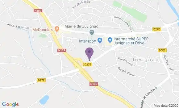 Localisation CIC Agence de Juvignac