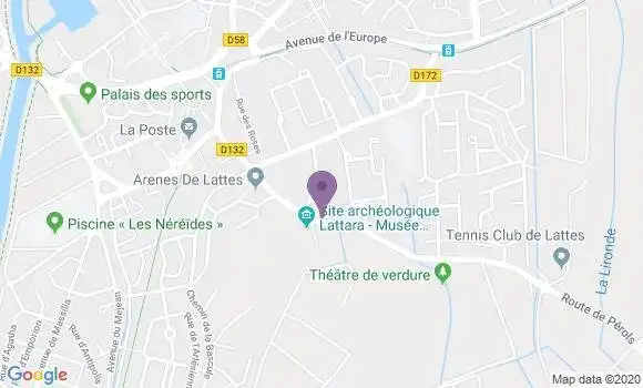Localisation CIC Agence de Lattes