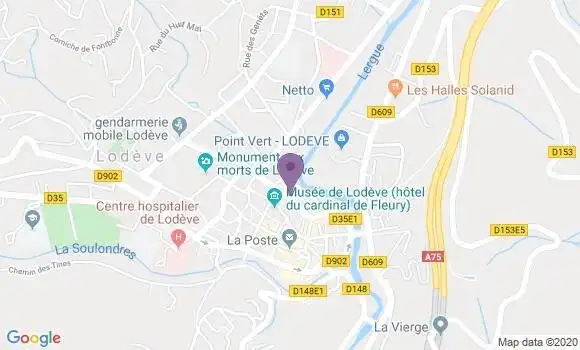 Localisation CIC Agence de Lodève