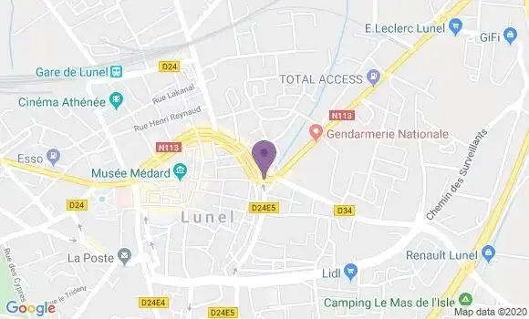 Localisation CIC Agence de Lunel