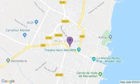 Localisation CIC Agence de Marseillan