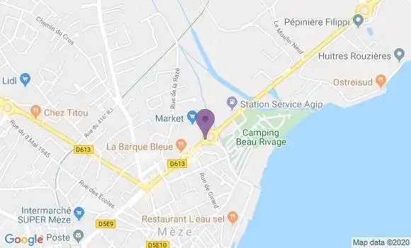 Localisation CIC Agence de Mèze