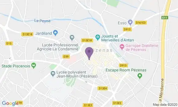 Localisation CIC Agence de Pézenas